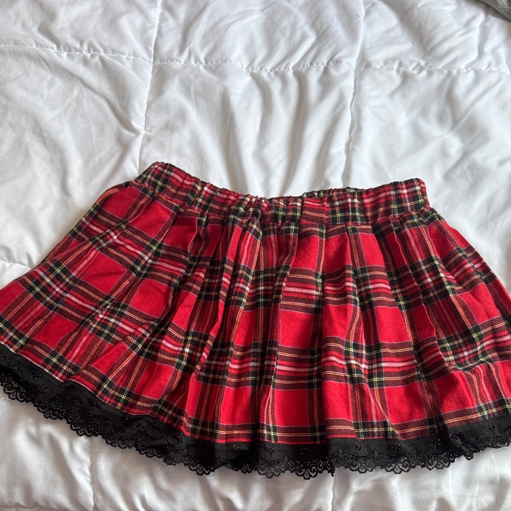 Plaid Red and Black Women's Skirt